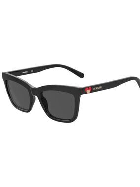 Love Moschino Black Sunglasses with Red Heart Accent